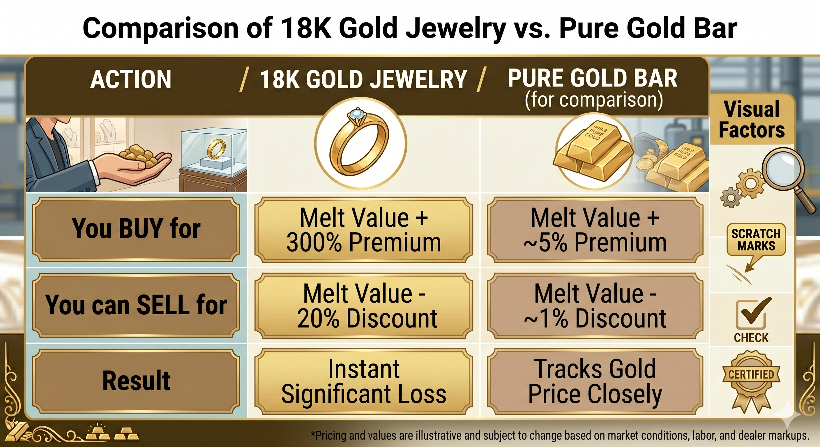 18K Gold Jewelry V Pure Gold Bar